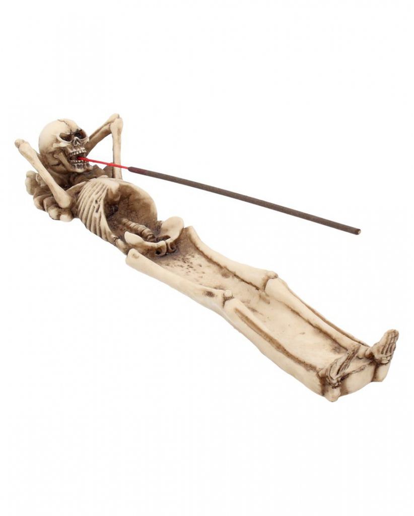 ";Take It Easy"; Skelettfigur als Räucherstäbchenhalter