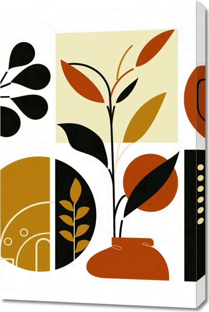 Quadro Botanico 60x90 cm Design Minimal | Decorazione Parete Moderna