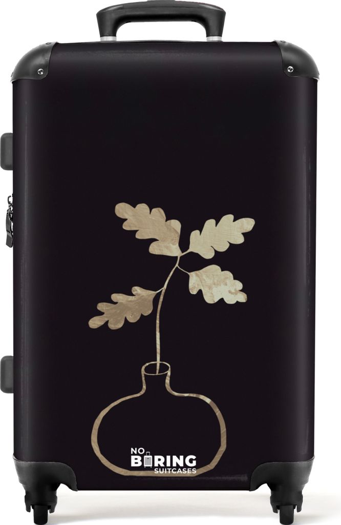NoBoringSuitcases.com Großer Koffer - Kunst - Schwarz - Gold - Design - Vase - Kombinationsschloss TSA - Hartschalen Trolley 4 Rollen - 72 liter...