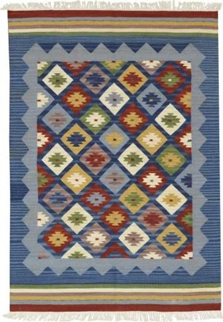 Tapis Kelim Classic K-14 Bleu Foncé 170x230 cm - Authentique Design