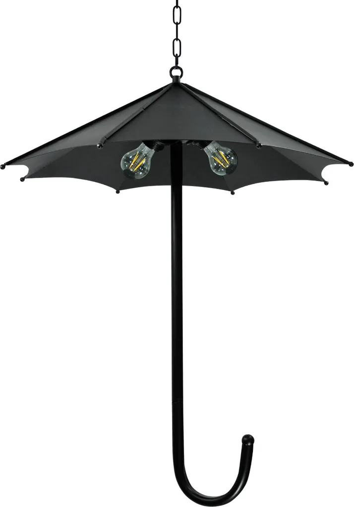 Lustre suspension design en métal noir PARASOL Polux 3 lumières E27