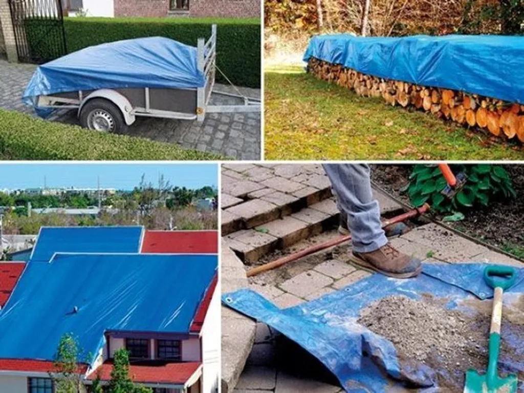 Bâche indéchirable 5x5 mètres avec oeillets - Protection grand format - 4