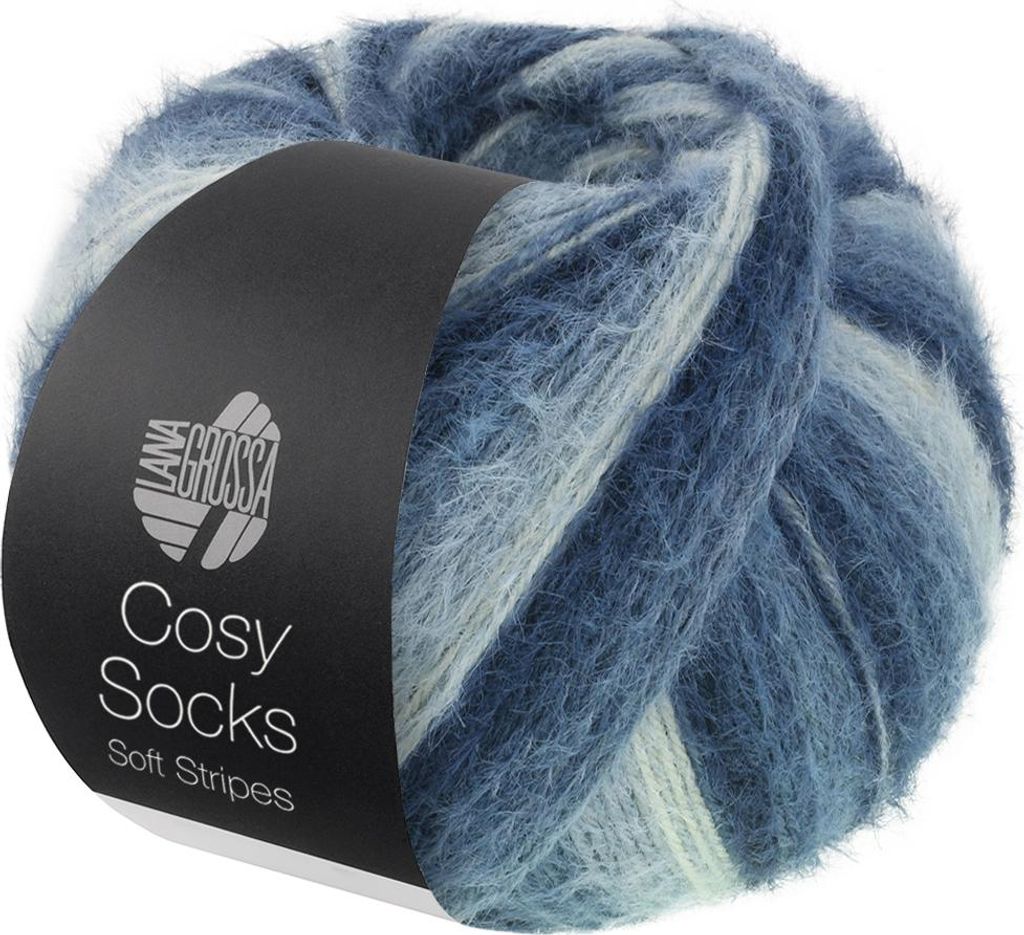 Lana Grossa - Cosy Socks Soft Stripes 0106 schwarzblau Produktbild 