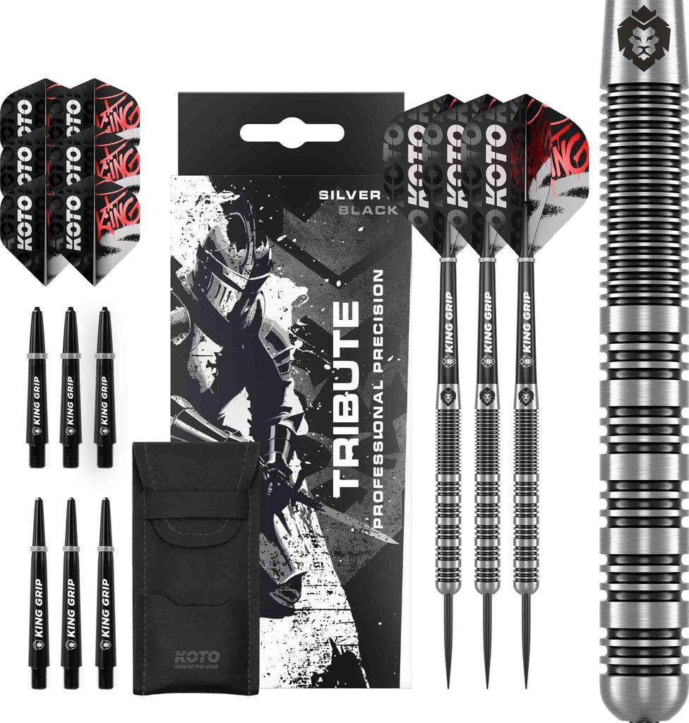 KOTO Tribute Silver & Black Tungsten Look - Dartpfeile