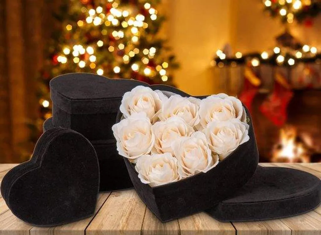 Boîte de rangement en velours pour bijoux et gâteaux de fête