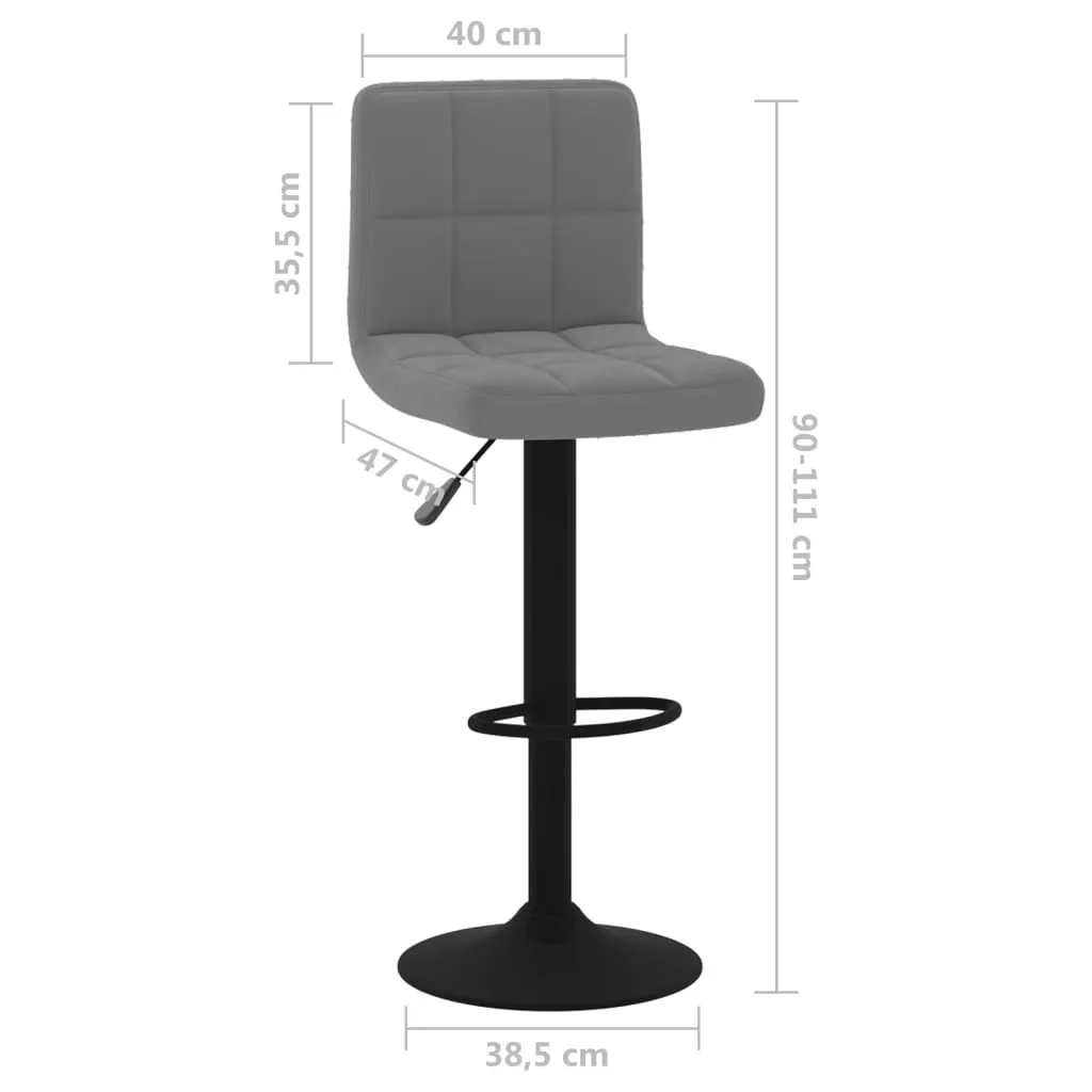 vidaXL Sgabello da bar 2 pezzi. Velluto grigio scuro - 8