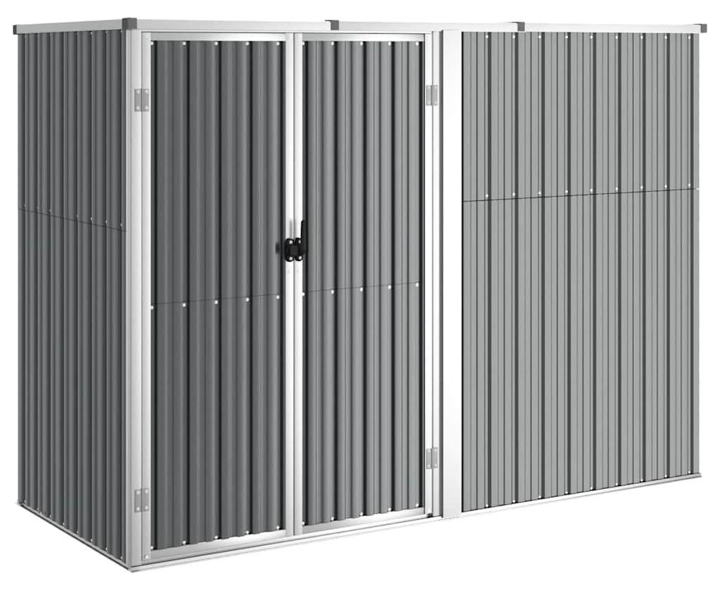 vidaXL Tuinhuis, grijs, 225x89x161 cm, verzinkt staal Productafbeelding 
