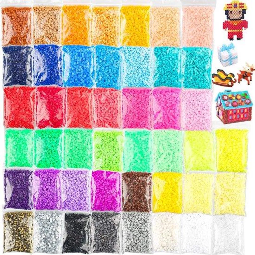 Kit perles à repasser 5 mm avec 45 couleurs pour créations pixel art