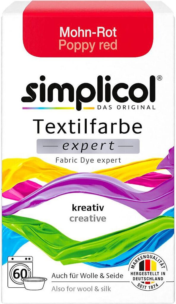 Simplicol Textilfarbe expert Mohn-Rot 150g - Farbe zum Produktbild 