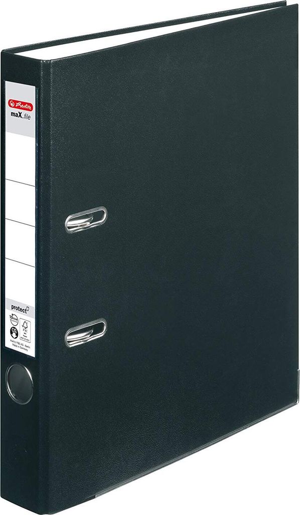 Herlitz Ordner maX.file protect A4 5cm sw PP Folienbezug