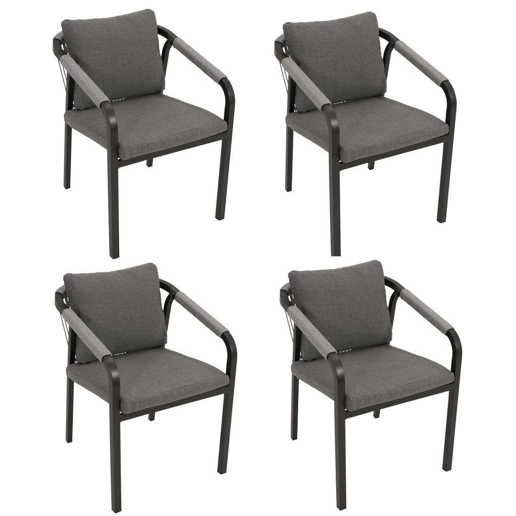 DEGAMO Gartensessel LYON stapelbar, Aluminium anthrazit + Produktbild 