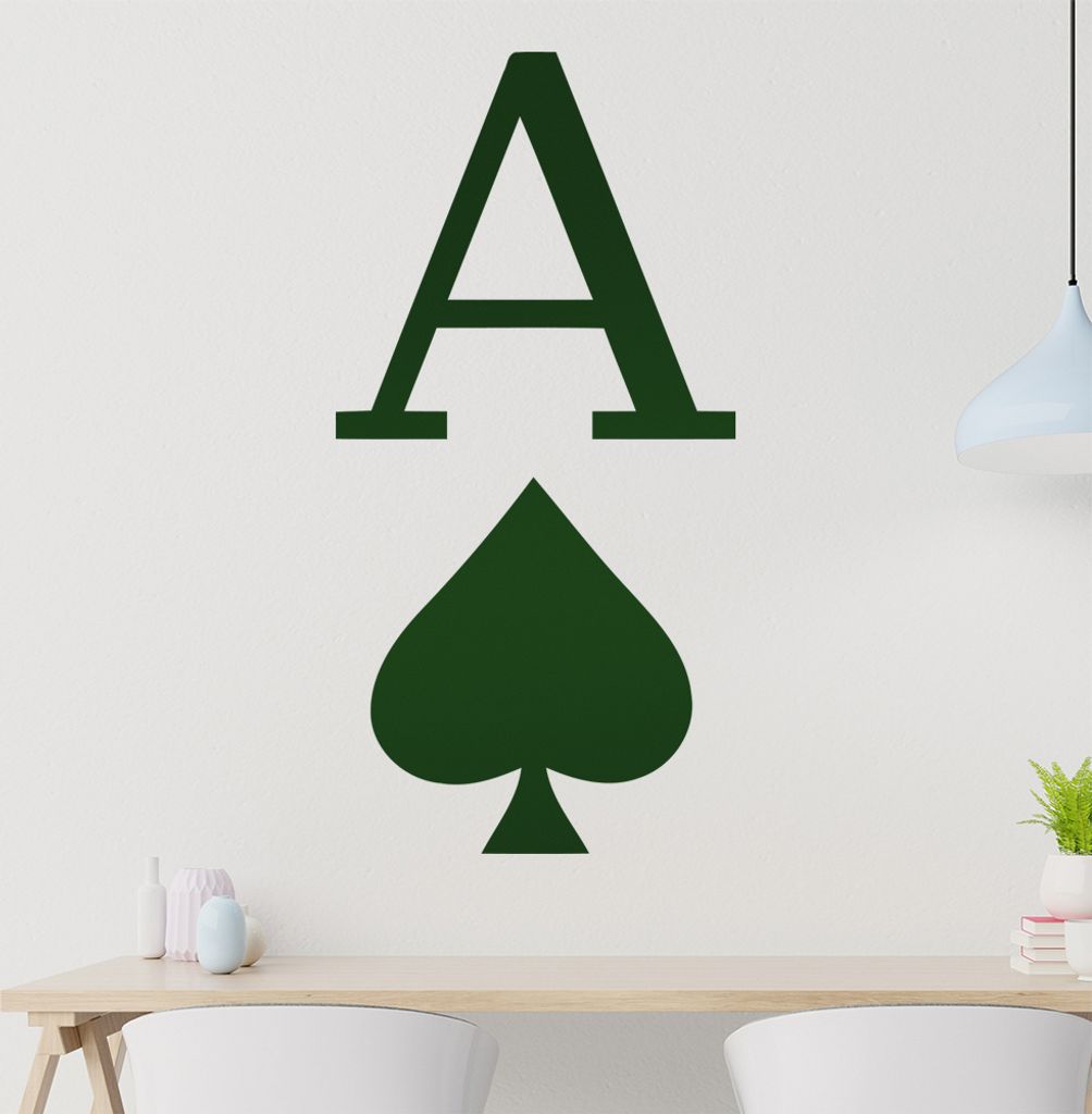 KIWISTAR Ace of Spades Wandtattoo in 6 Größen - Wandaufkleber Wall Sticker - Dekoration, Küche, Wohnzimmer, Schlafzimmer, Badezimmer