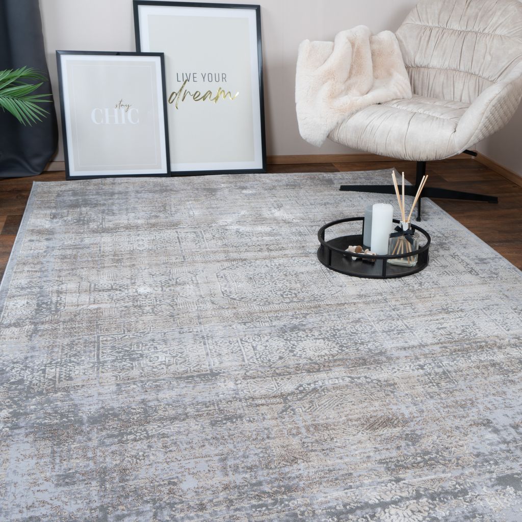 CONSILIO CONCEPT 120 x 170 Teppich kurzflor Wohnzimmerteppich moderne Farben modisch abstrakt Beige weich