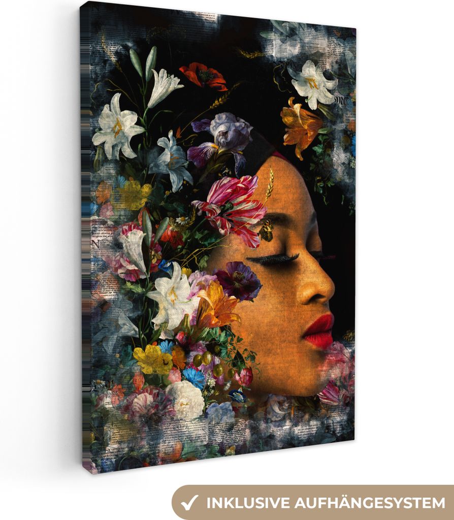 OneMillionCanvasses - Leinwandbilder - 90x140 cm, Abstrakt - Frau - Natur, Wandbilder Kunstdruck Wanddekoration - Wandschmucke - Schlafzimmer