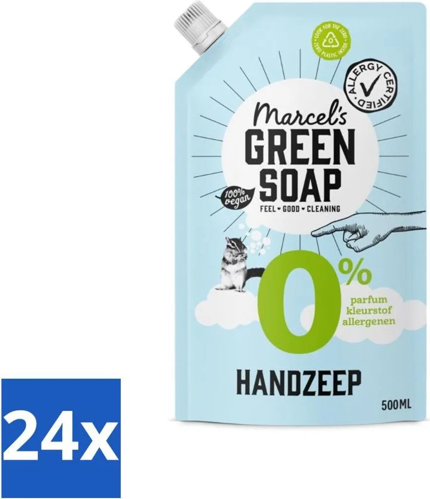 Ricarica Sapone Mani 0% Vegetale Marcel's Green Soap | 24x500ml Sostenibile