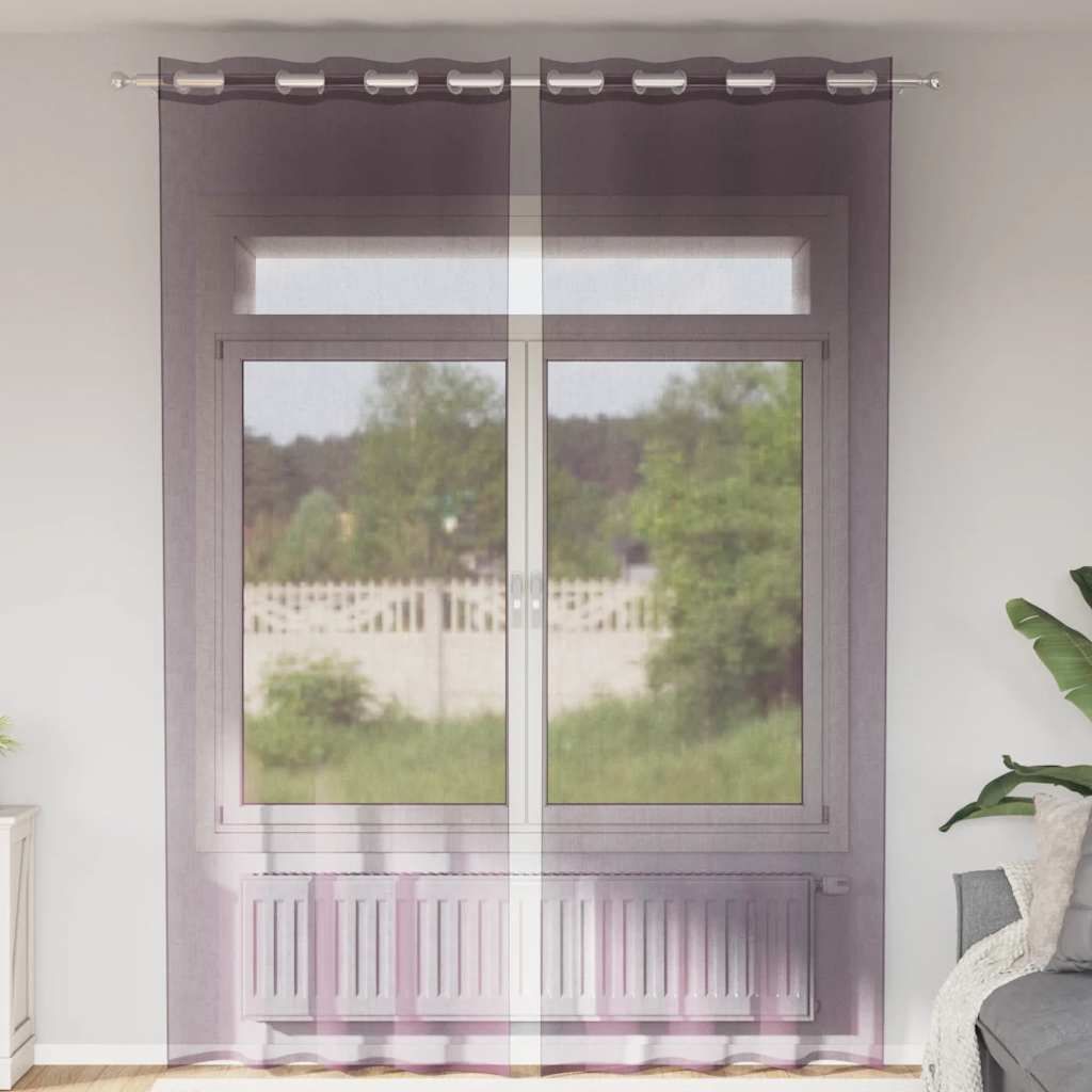 "im Sonderangebot"Vorhänge/Gardinen - Voile Vorhänge mit Ösen 2er set - modernes Design - für Wohnzimmer Schlafzimmer - Lila 140x300cm NEU73790...