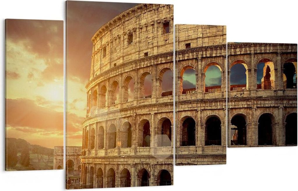 Bild auf Leinwand - Leinwandbild - Coloseum Roma Architektur Italien - 120x70cm - Wand Bild - Wanddeko - Leinwanddruck - Bilder - Kunstdruck - Lein...