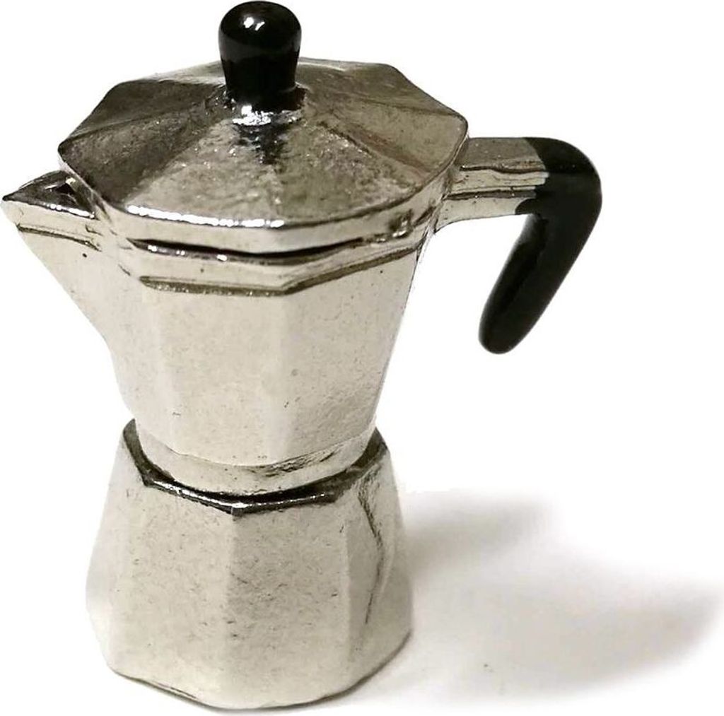 Puppenstube Zubehör Espresso Kanne Mokka Kaffeekanne Puppenhaus Kaffemaschine