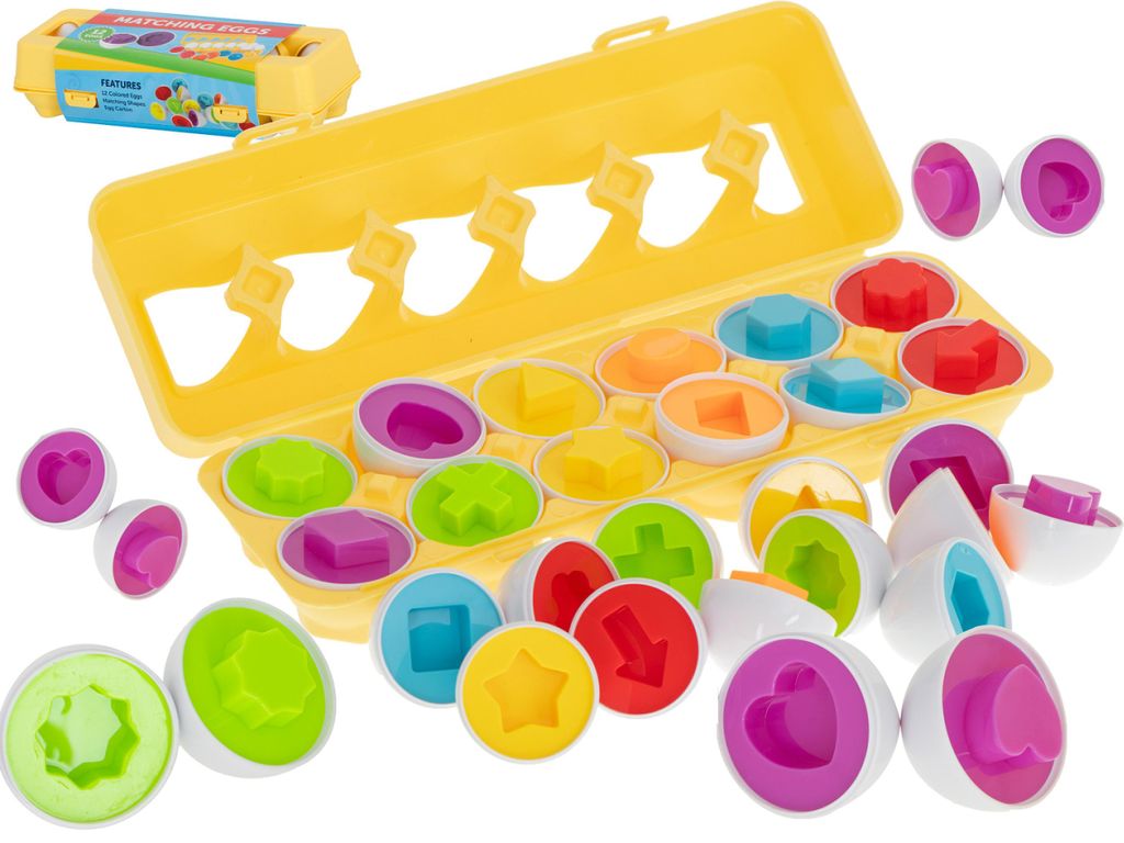 Układanka edukacyjna sorter dopasuj kształty jajka 12szt Zdjęcie produktu 