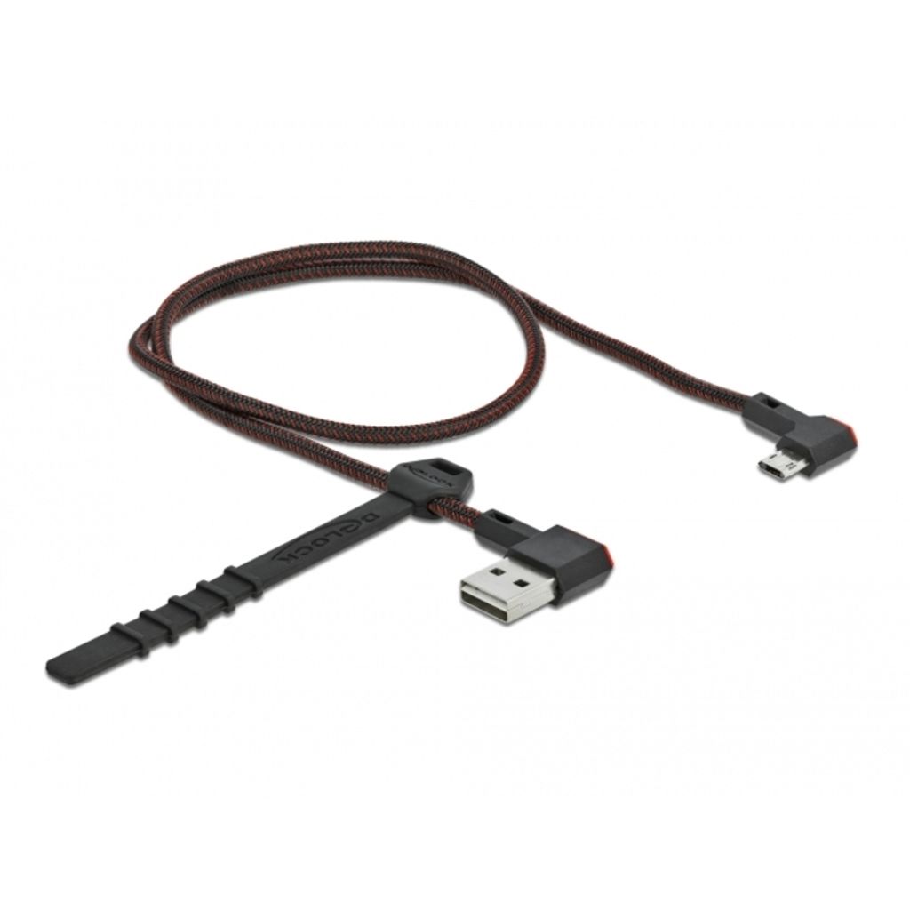 DeLOCK EASY-USB 2.0 Kabel Typ-A Stecker zu EASY-USB Typ Micro-B Stecker gewinkelt links / rechts 0,5 m schwarz