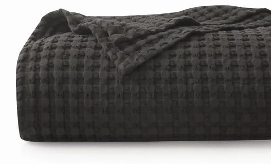 Plaid en coton anthracite respirant Oeko-TEX 150x200 cm anti-transpiration