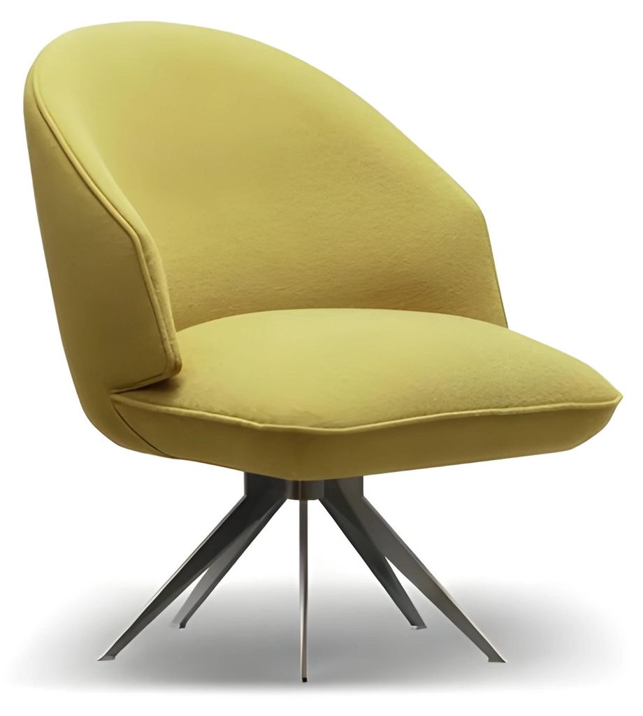 Moderner Gelber Stoffsessel mit Metallrahmen