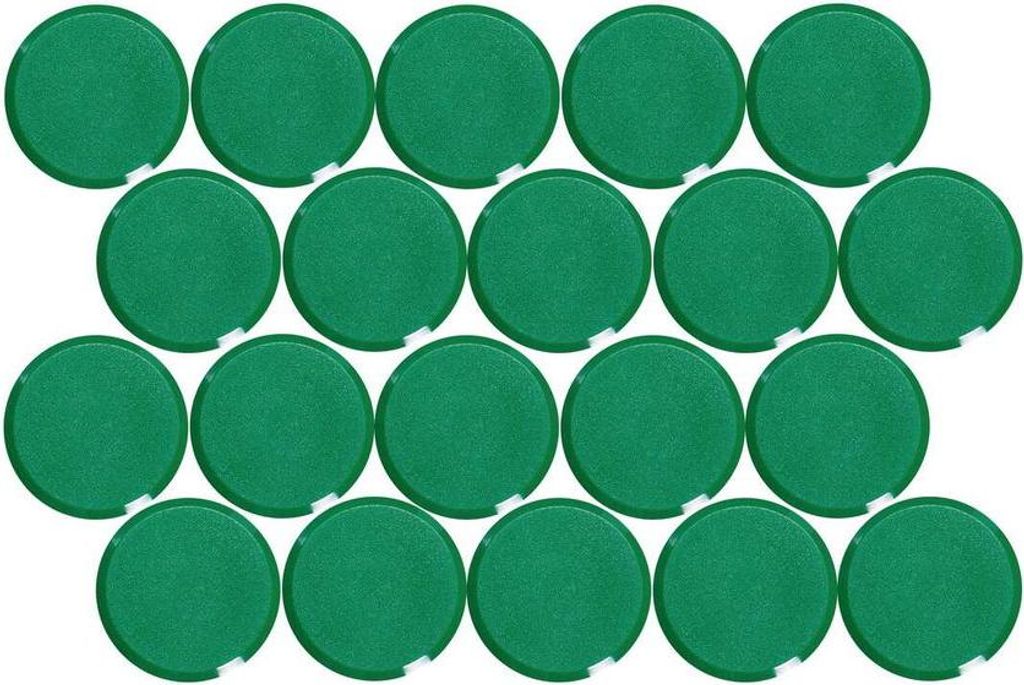 MAUL Magnet MAULpro rund 20 Stück 0,6 kg Kunststoff Ferrit bruchsicher erodiert lackiert Ø 2.9 x 1.1 cm grün