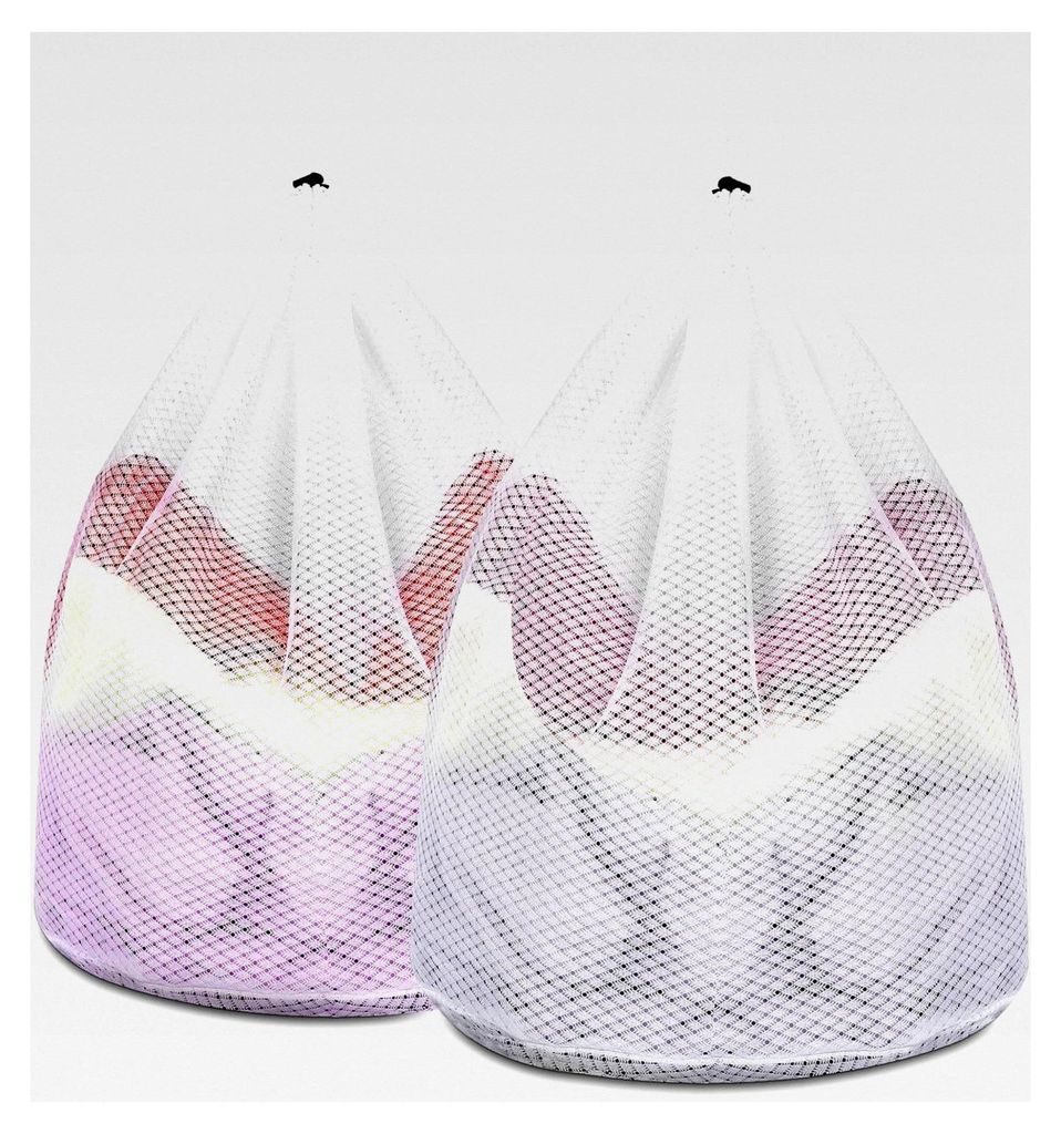 2 Stück Wäschesäcke für die Waschmaschine, Wäschenetz groß, Wäschebeutel Set mit Kordelstopper, wiederverwendbare Wäschesäckchen, Netzbeut...