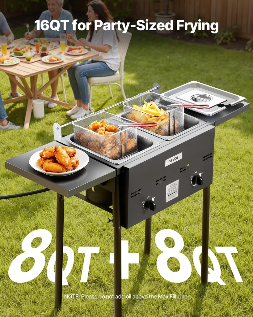 Friteuse Haute Performance pour Restauration Mobile à Gaz Double Cuve