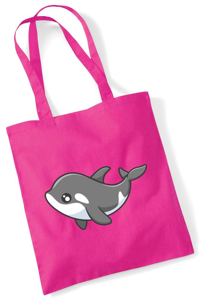 Huuraa Jutebeutel Orka Killerwal 10 Liter Fuchsia Baumwolle Tasche Geschenkidee