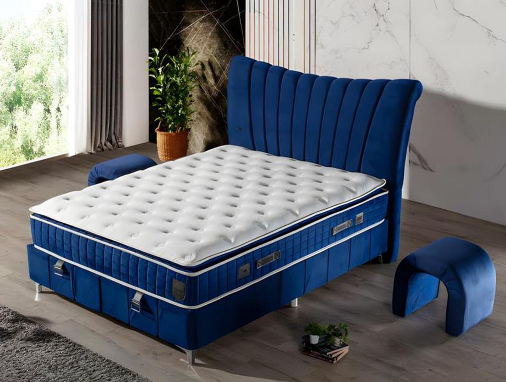 s Boxspringbett in Blau Modernes Design für höchsten Komfort und Stil