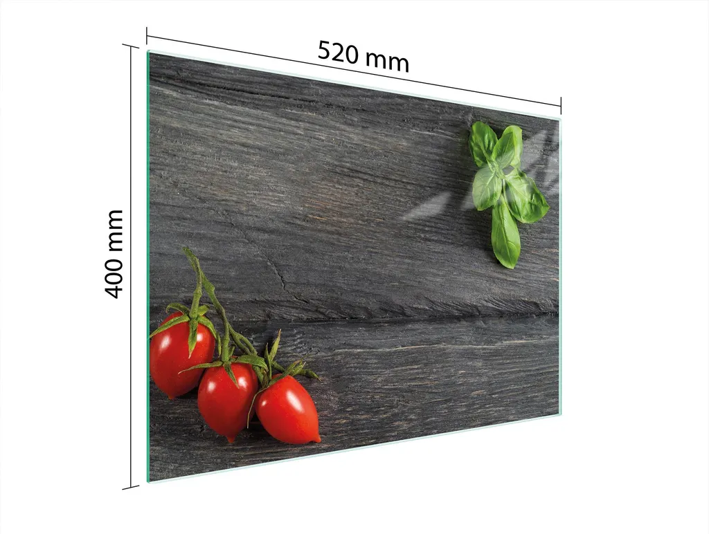 Tagliere Grande in Vetro 52x40 cm Pomodori - Ideale per Pasta e Carne - 2