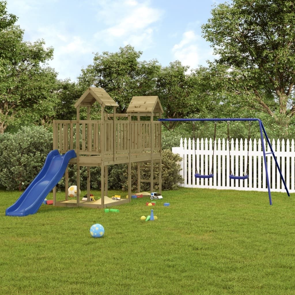 Möbel Spielturm Imprägniertes Kiefernholz - Schaukeln 3155851
