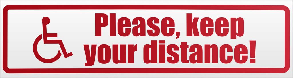 Please Keep Your Distance Magnetschild Schild magnetisch - 60cm Rot - reflektierend - Magnetfolie für Auto PKW Kfz