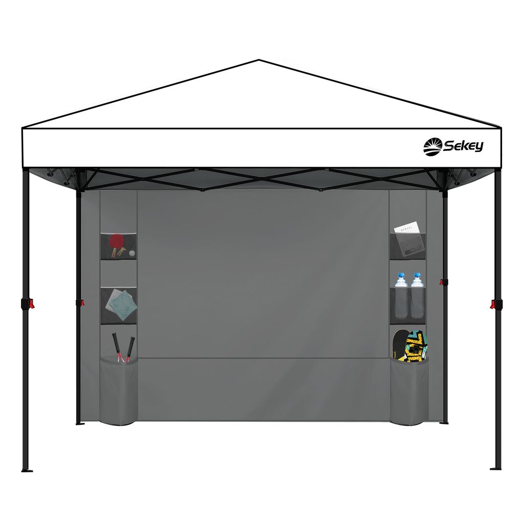 Sekey Seitenteil Multifunktionale seitenwand pavillon mit 6 Taschen, Grau