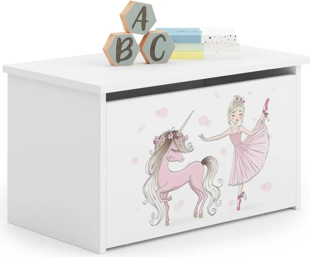 Coffre à jouets en bois DARIA avec couvercle sécurisé - Design robuste