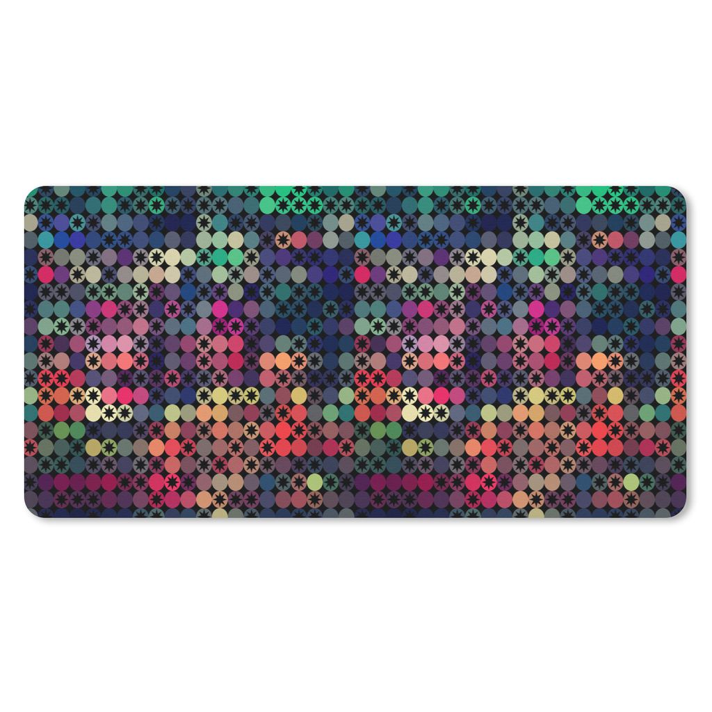 MuchoWow Schreibtischunterlage Sterne - Regenbogen - Punkte - Geometrie - Design 80x40 cm - XXL Mauspad - Gaming Mauspad