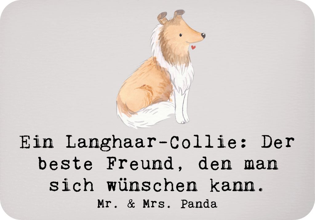 Mr. & Mrs. Panda magnet Langhaar Collie Freund - Grau Pastell - Geschenk, Kühlschrankmagnet, Hunderassen, Charakter, Dekomagnet, Notizhalter, Hund...
