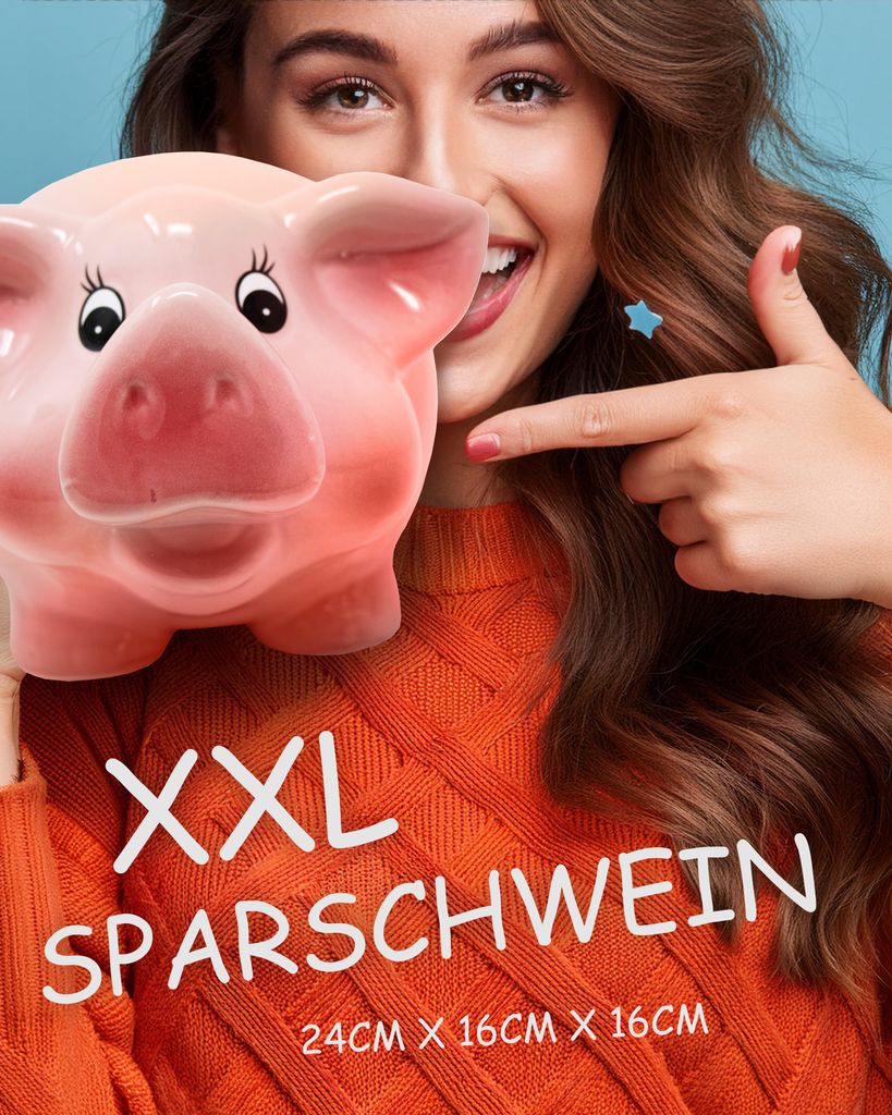 Jumbo Sparschwein XXL glasiert Produktbild 2