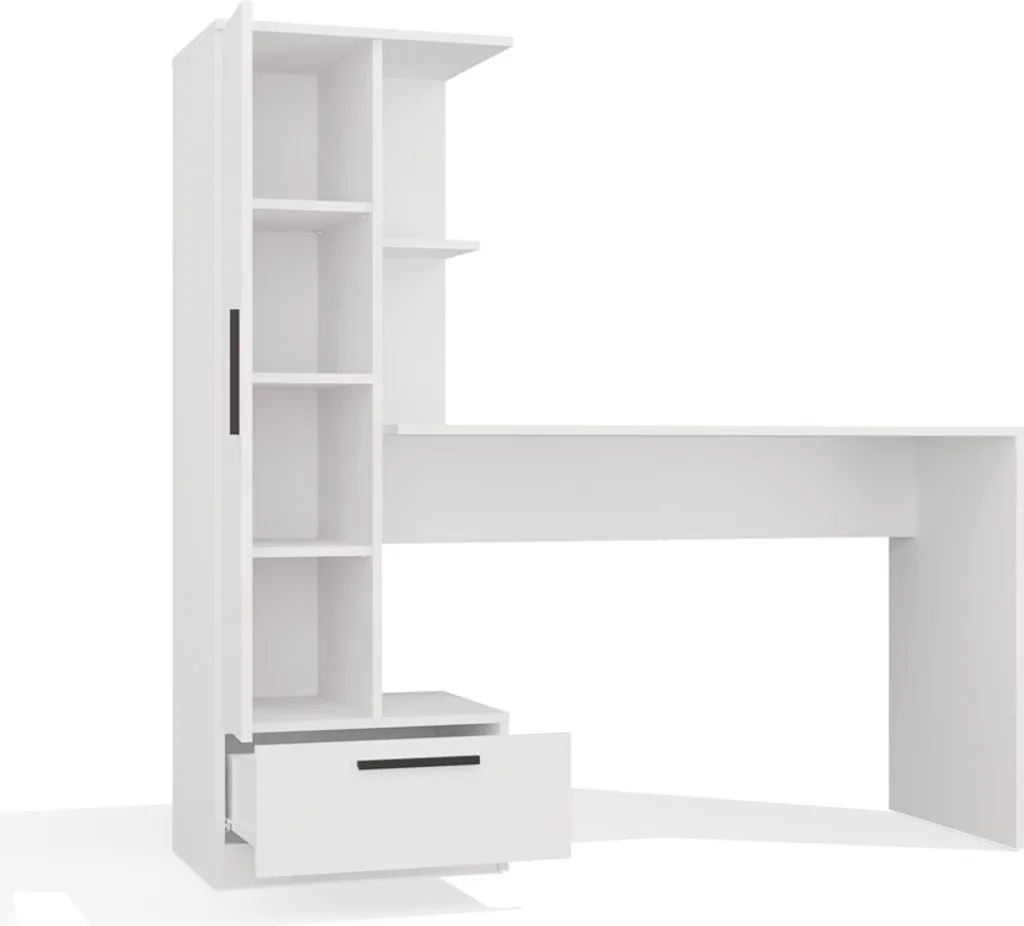 Bureau blanc design moderne et robuste pour ranger votre informatique