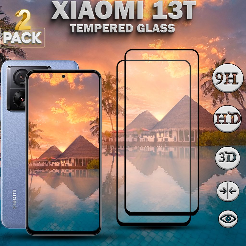 2-Pack Xiaomi 13T - Tvrzené sklo 9H - Vysoce kvalitní 3D Obrázek produktu 