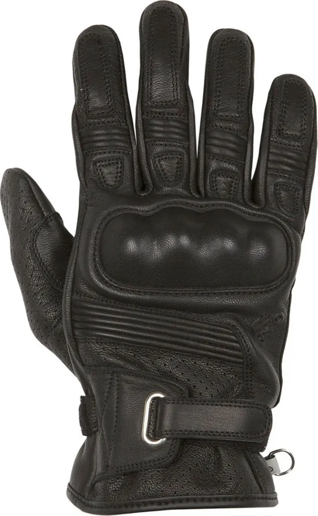 Gants de moto d'été Helstons Strada cuir noir perforé - Taille 12 XXL