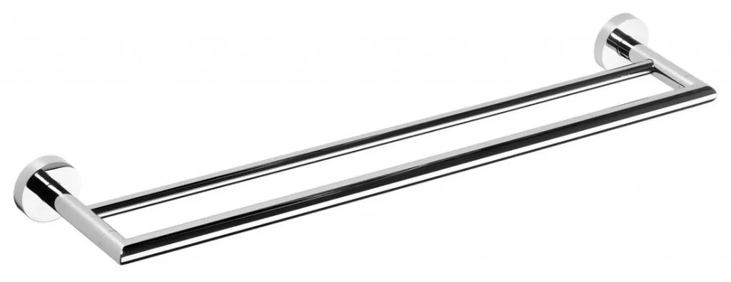 X-ROUND E portasalviette doppio 800 mm, cromo