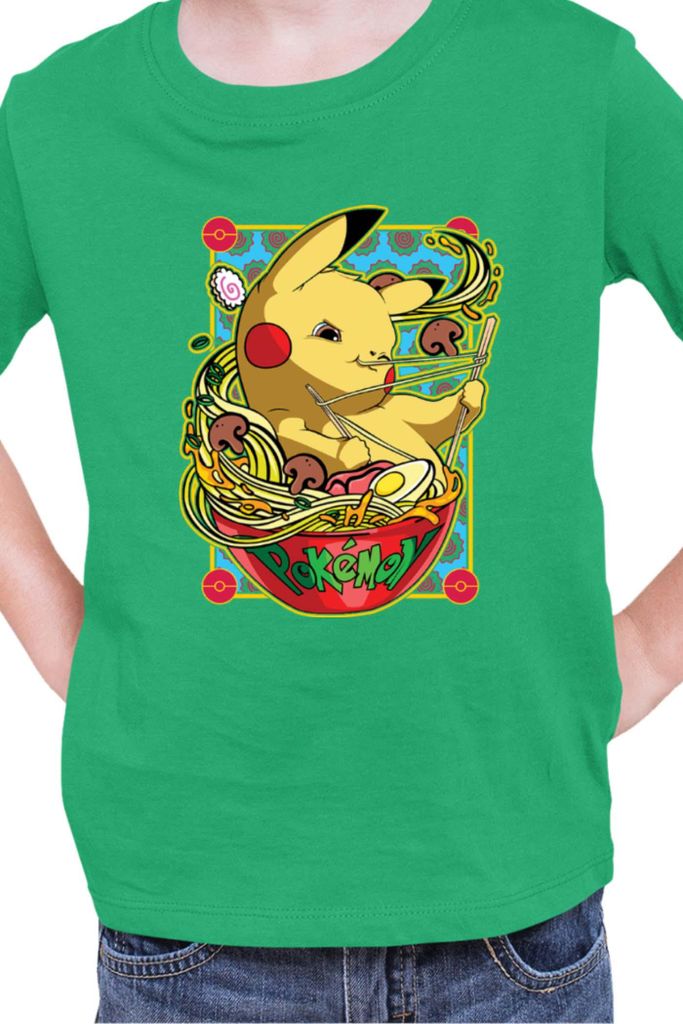 Kinder T-Shirt Japan Manga Anime Comics Pokemon 041, / Grün