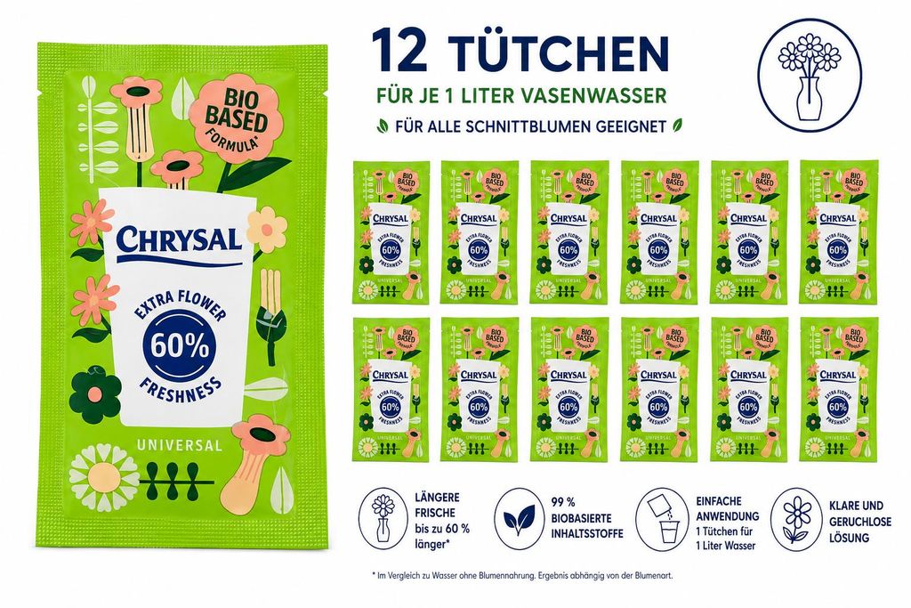 Chrysal Blumendünger Extra Frisch Universal Pulver 12 Produktbild  KI-generiertes Bild