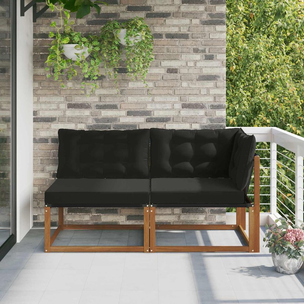 "Neues Produkt" Outdoor Mittel- und Ecksofa 7 Stück - Natur Massivholz Akazie - Gartenstühle V3442