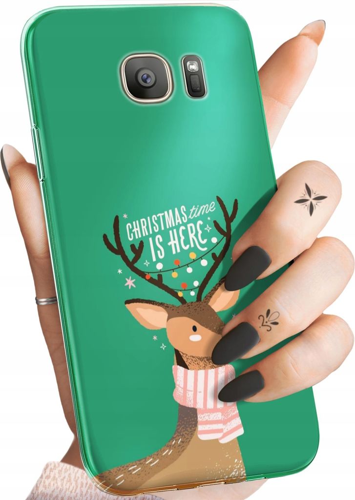 Bunt Hülle für SAMSUNG GALAXY S7 Schutzhülle Handyhülle Handy TPU Silikon Case Slim Cover Case Weihnachten Rudolf