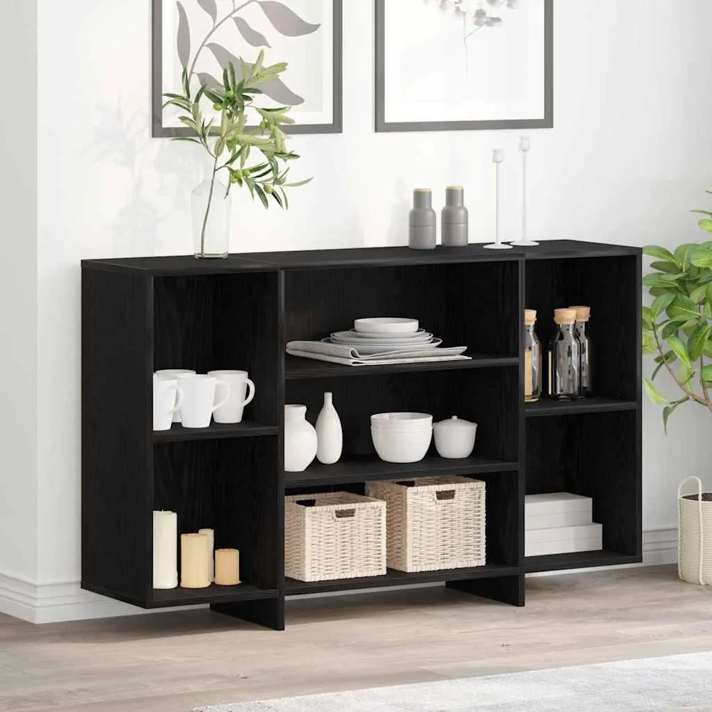 Mobile Credenza Nero Rovere 120 cm vidaXL - Design Slim Moderno