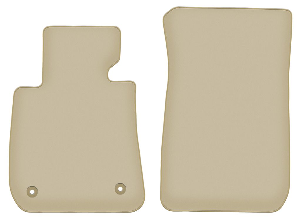 Velours-Fußmatten Vorne PREMIUM beige passend für BMW 3 E91 (2004-2011, Kombi, Touring) – mit Befestigungen – passgenau