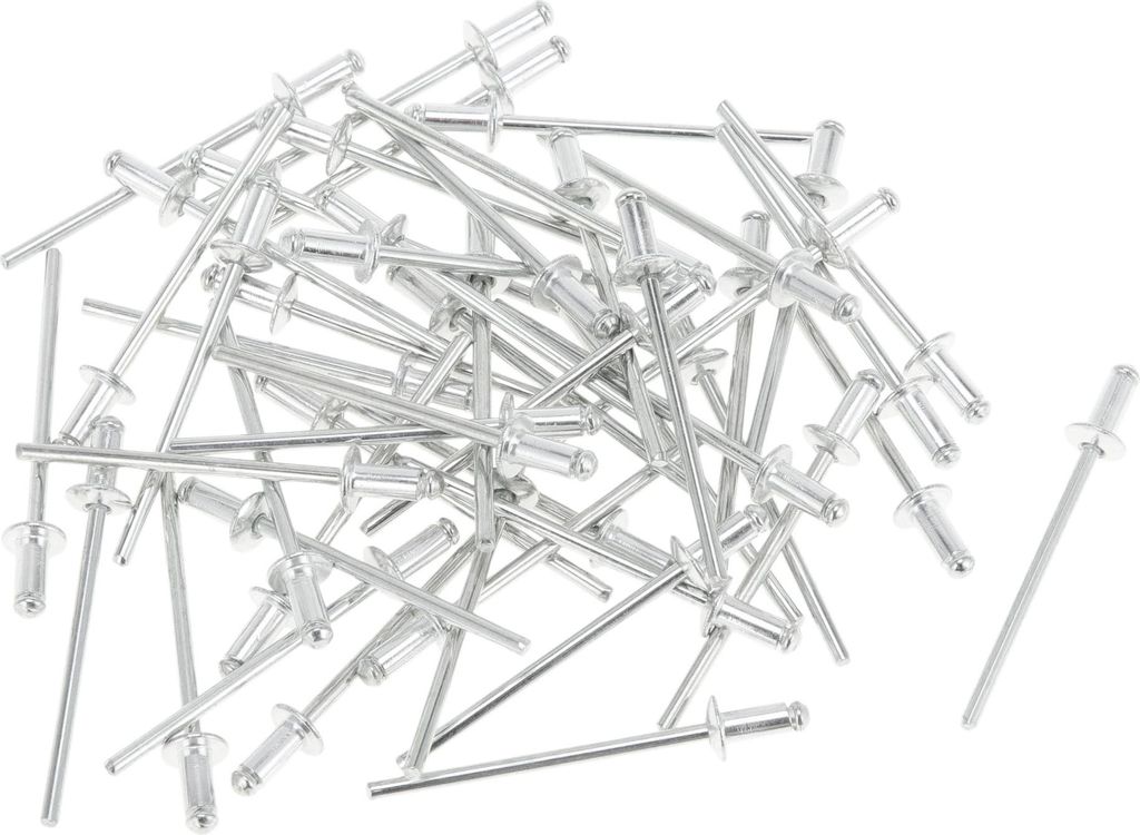 Dome Head Large Flange Blind Rivets Silberton 50 Stück 3mm Griffdurchmesser 6mm Grifflänge 6mm Flanschdurchmesser Aluminiumlegierung Eisen
